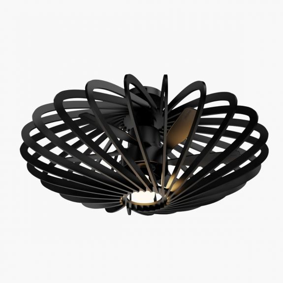 Zwarte ventilator-lamp 55 cm - productfoto