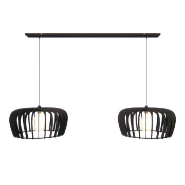 Open structuur zwarte hanglampen set van 2 - productfoto